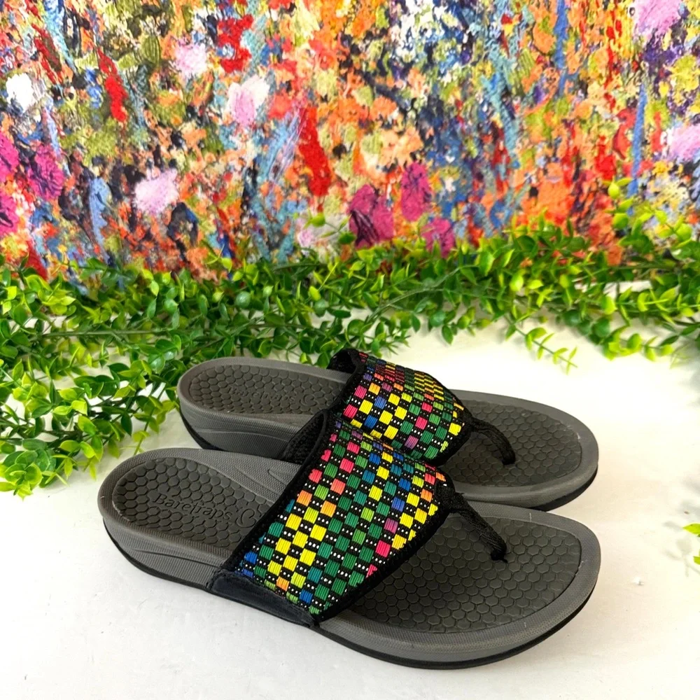 BareTraps Dasie Platform Rebound Sandals Black Bright Multi Size 9M